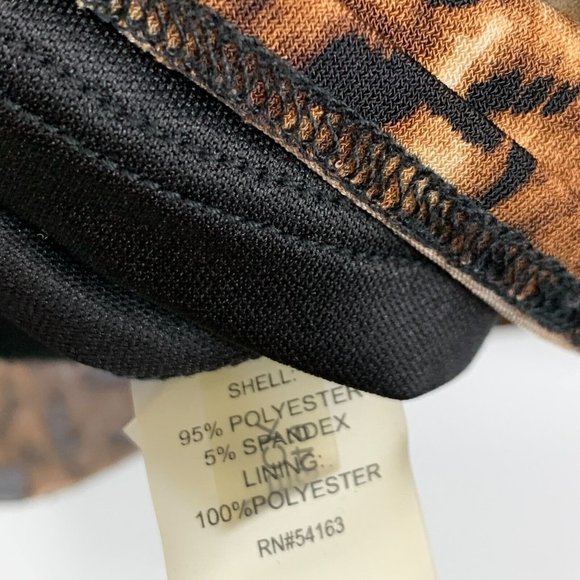 Calvin Klein Dress One Shoulder Leopard Print Mini Brown Black - Picture 11 of 15